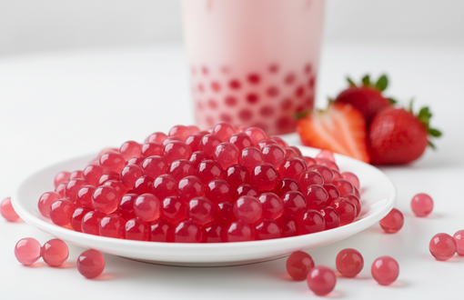 Strawberry Popping Boba for Bubble Tea, Fruit Tea and Smoothies