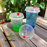 Clear Cap Lids - with Red Heart Stopper 95 mm
